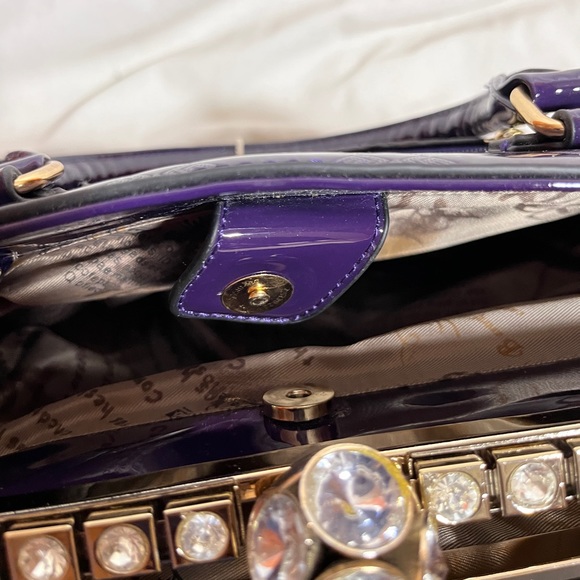 Moda Patent Faux Leather Purse-like Handbag - Deep Purple LDFK2712 - Picture 7 of 15